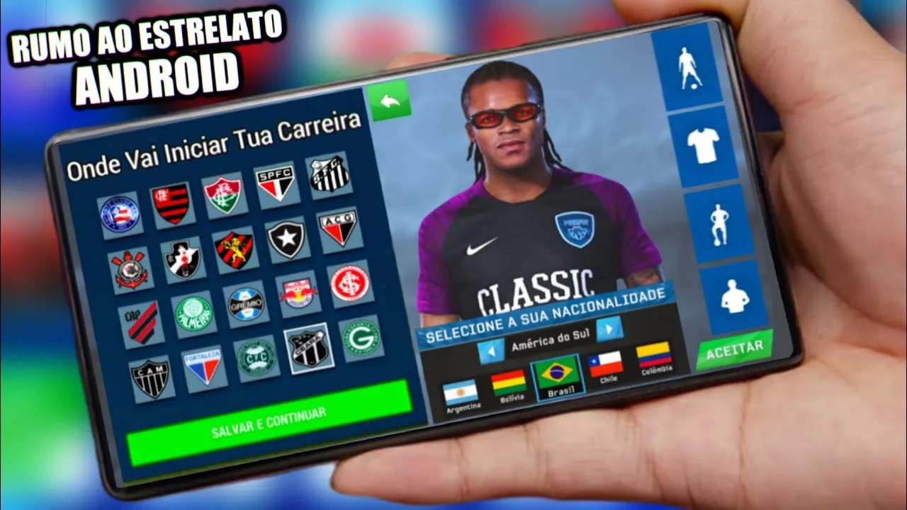 O MELHOR JOGO DE FUTEBOL COM MODO CARREIRA E RUMO ESTRELATO PARA CELULAR